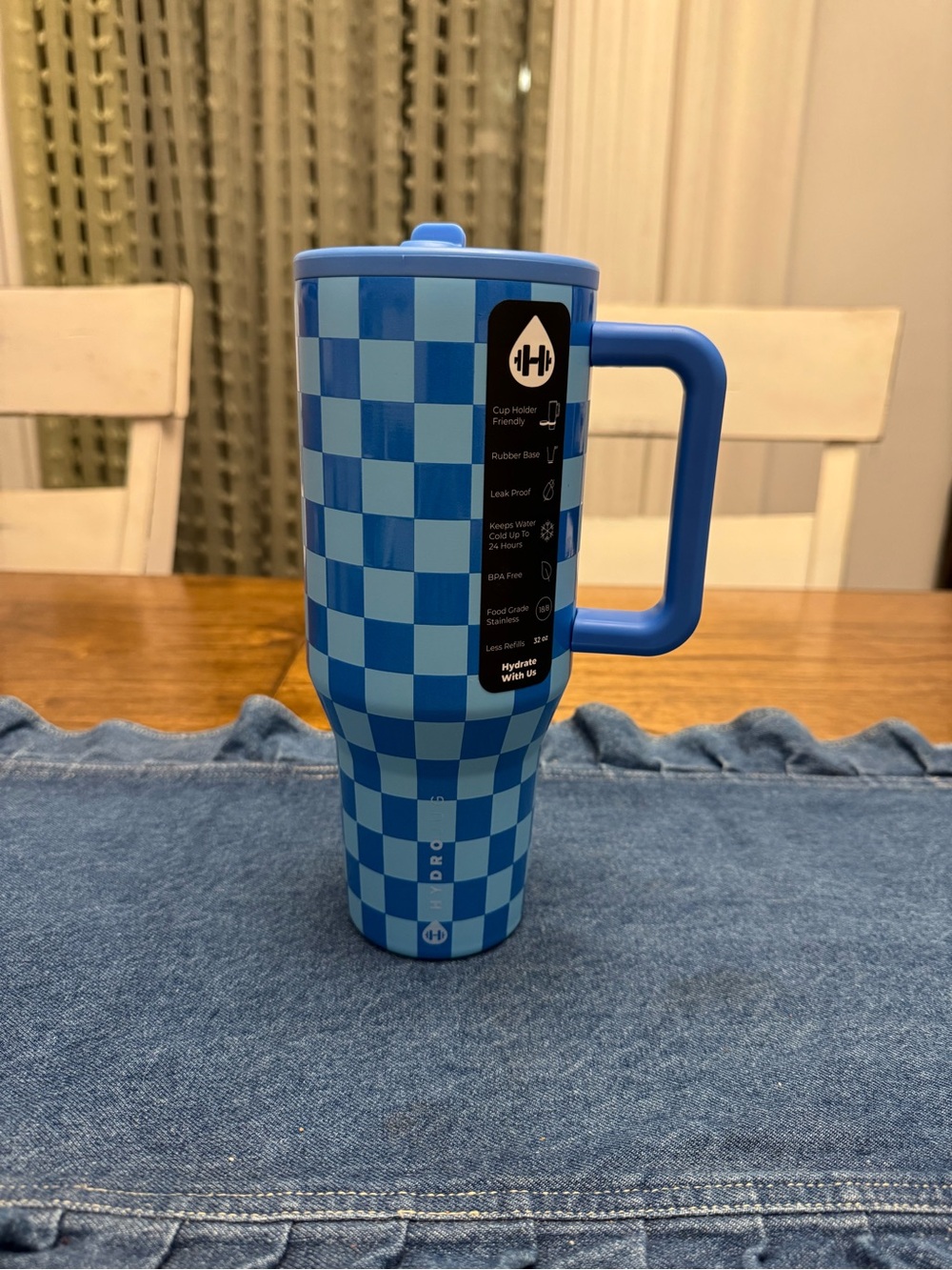 HydroJug Cobalt Checkers 32oz Traveler